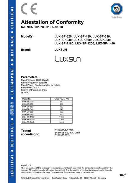 中国 Luxsun lighting Co.,Ltd 認証